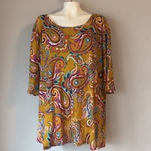 Women’s plus size Scoop Neck 3/4 Sleeve Tunic Top